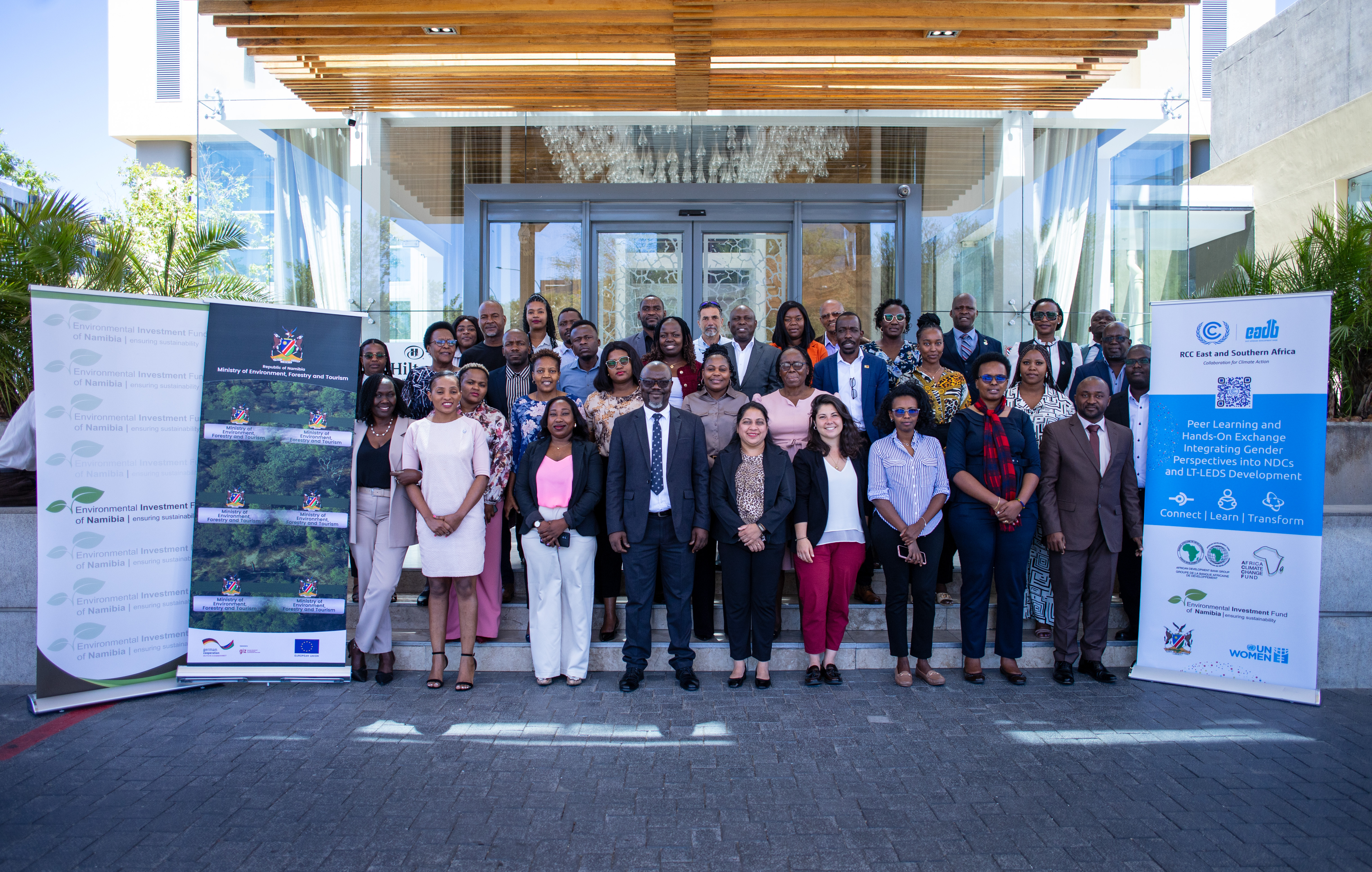 Windhoek, Namibia – Participants, facilitators, and partners of the 3-day workshop on integrating gender into NDCs and LT-LEDS, hosted by MEFT and EIF with AfDB support.